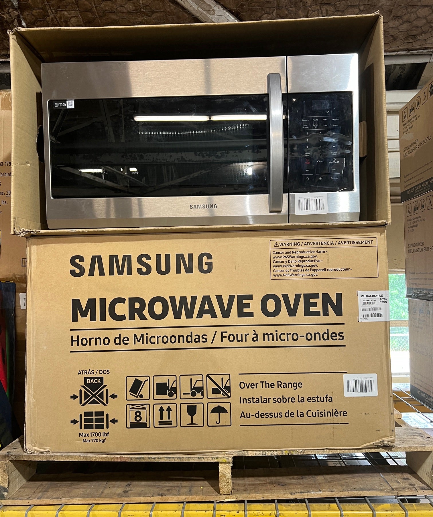 Samsung 1.6 cu. ft. Over-the-Range Microwave with Auto Cook in Stainless Steel